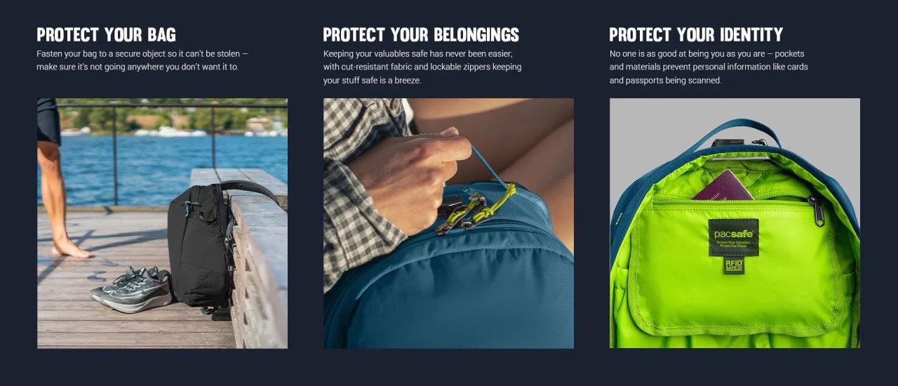 Pacsafe ECO 18L anti-theft backpack-ECO 防盜登山後背包 18L (多色) 