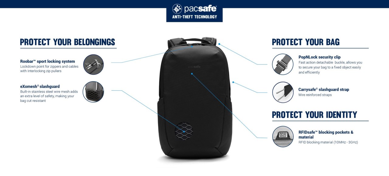Pacsafe V 24L anti-theft active backpack V Active 防盜後背包 24L (多色) 