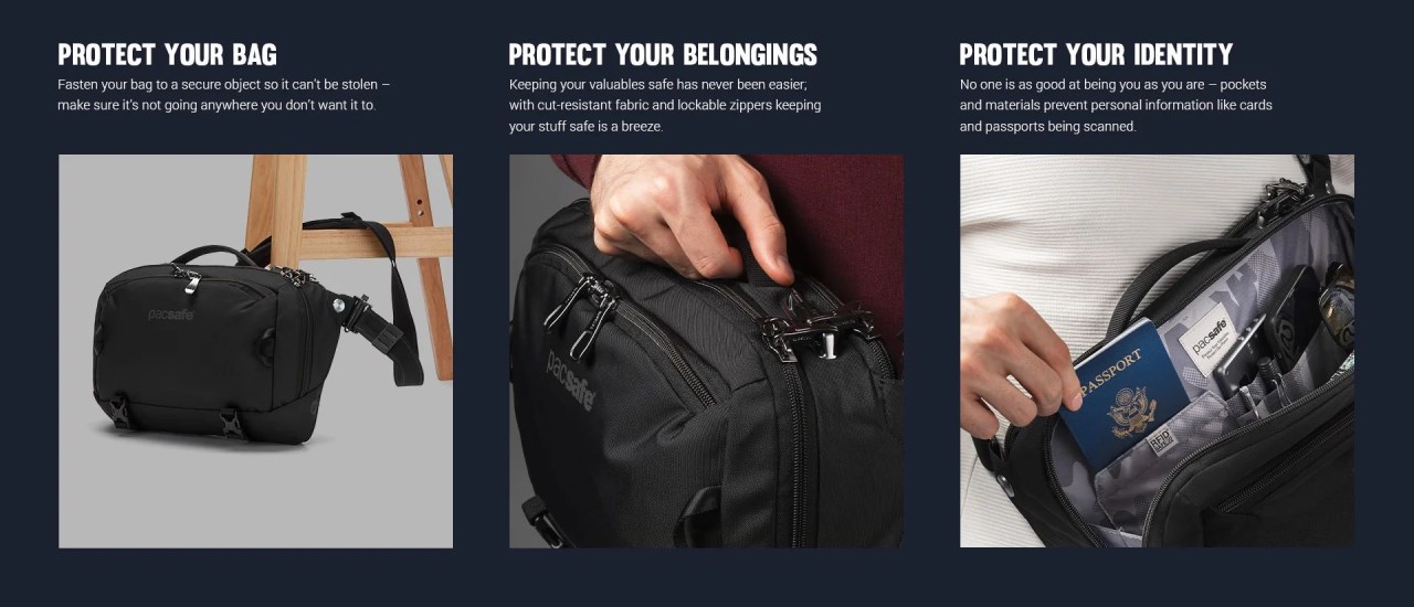 Pacsafe EXP 12" anti theft sling crossbody EXP 12"斜肩包 10L (多色) 