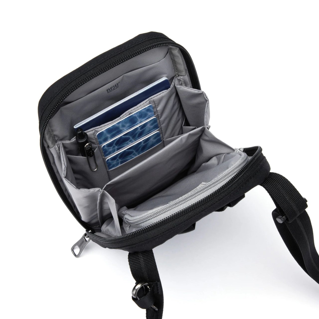 Pacsafe RFIDsafe™ RFID blocking tech crossbody RFIDsafe 多功能斜背小包 1L